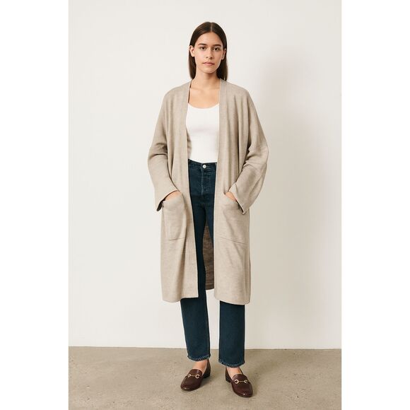 NWT DONNI. Gray Stripe Soft Ribbed Cardigan Sweater Pullover Women's One Size - Picture 1 of 11